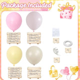 Pink And Yellow Balloon Arch Kit 119Pcs Pastel Light Pink Yellow White Sand Balloons Garland Kit For Girls Cartoon Bee Bear Themed Birthday Bridal Baby Shower Wedding Spring Holiday Party Decorations