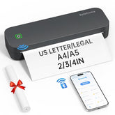 Portable Printer For Travel, Bluetooth Thermal Printer Supports 8.5 X 11 Inch Us Letter Size, Compatible With Android And Ios & Laptop Inkless Mobile For Office, Car, School