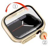 Ultra-Thin PC Matte Hard Screen Protector Case Cover for Apple Watch Series 9/8/7 45mm (Gold, 45mm)