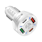 Car Charger Adapter,4 Ports Usb Fast Car Charger Qc3.0/Pd20W/Type-C/2.1A, Smart Shunt Car Phone Charger Compatible Iphone 14 13 12 Pro Max/All Smart Phones (White)