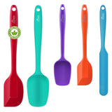 Heat Resistant 600? Food Grade Silicone Rubber Spatula Set For Baking, Cooking, And Mixing Non Stick Dishwasher Safe Bpa-Free Multicolor Set Of 5