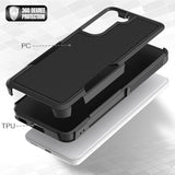 For Samsung Galaxy S21 Case: Dual Layer Protective Heavy Duty Cell Phone Cover Shockproof Rugged With Screen Protector - Military Protection Bumper Tough - Samsung Galaxy S21 5G 2021, 6.2 Inch, Black