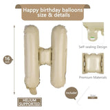 Silver 16" Happy Birthday Foil Balloon Banner – Party Decoration Supplies, Mylar Letters