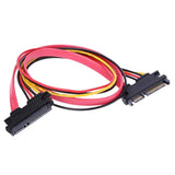 2-Pack 50Cm Sata Power Cable 22Pin (7+15) Male Plug To 22 Pin Female Jack Conn