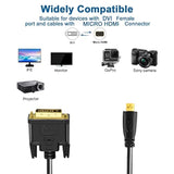 Micro Hdmi To Dvi Cable 6Ft, Micro Hdmi 1.4 To Dvi 24+1 Pin Male To Male Cable