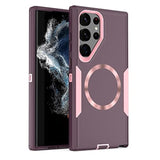 Designed For Samsung Galaxy S23 Ultra Case,Magnetic,Drop Protection Heavy Duty,Compatible With Magsafe,Dustproof,No Fading, No Yellowing,For Men Women, Purple Rose Gold