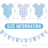 Boy Blue Bodysuit Banner – Pre-Strung Baby Shower Decor for Blue Jean Theme