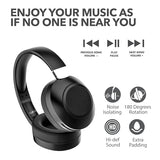 Wave-54 Wireless Over-Ear Bluetooth Headphones, Hi-Res Audio, Deep Bass, Noise Cancelling, Bluetooth 5.3, Foldable Headset with Mic, 12H Playtime,