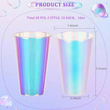 30Pcs 2 Styles Iridescent Plastic Cups 16Oz Bachelorette Disco Glitter Cups Drinking Cups Party Favor Cup Disposable Iridescent Pastel Party Supplies For Unicorn Bachelorette Party Birthday Wedding