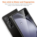 [2Set 6Pcs Galaxy Z Fold 5 Screen Protector, 2 Inner Tpu Privacy Films + 2 Outer Tempered Glass + 2 Camera Lens Protecters With Positional Mouting Frame