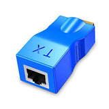 Hdmi Repeater, 2 Pcs Hdmi Extender Transmitter And Receiver Network Rj45 Over Cat 5E / 6 1080P With Built-In Thunder Protection Circuit