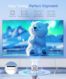 Mini Projector With Wifi 6 And Bluetooth 5.4, Portable Projector 4K Support, 5W Soundbase Speaker, Auto Vertical Keystone 180°Rotatable Smart Proyector For Movie Home Outdoor