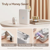 D110 Label Maker Machine With Label, Small Label Printer Bluetooth Connection Multiple Templates Available For Phone Easy To Use For Office Home Organization Rechargeable White