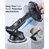 Car Phone Holder with Strong Suction Cup & Air Vent Clip, 360° Mount for iPhone