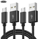 2 Pack 6.6Ft Ps4 Controller Charging Cable, Micro Usb Nylon Charger Data Sync Cord, Suitable For Playstation 4, Xbox One S/X Controller And More (Black)