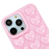 Cute Girly 3D Pop Bubble Heart Gel Case for iPhone 15 Plus/iPhone 14 Plus 6.7 inch - Pink
