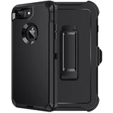 For Iphone 8 Plus/7 Plus Case, Belt-Clip Holster Case, Built-In Screen Protector,Shockproof 3-Layer Full Body Protection Rugged Heavy Duty Hard Cover For Iphone 8+/7+ 5.5 Inch,Black
