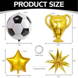 10 Pcs Soccer Balloons with Trophy for Birthday and Game Day Decorations