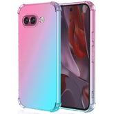For Google Pixel 9A Case: Women Girls Reinforced Corners Tpu Shock-Absorption Flexible Gradient Color Phone Cover(Pink Teal)