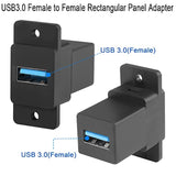 Usb3.0 Rectangular Panel Adapter 5Gbps Usb3.0 Female To Female Panel Mount Con