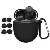 Pixel Buds Pro Case Ear Tips Kit, Silicone Soft Cover 3 Pairs Replacement Eartips With Keychain Accessories Set Compatible With Google Pixel Buds Pro Black
