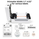 Bluetooth Thermal Shipping Label Printer 4X6 Wireless Direct Thermal Label Machine Small Business High Speed Portable Maker Compatible With Android, Ios & Windows For Ebay Shopify Usps