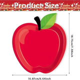 50 Pcs Apple-Shaped Disposable Paper Plates,50 Pcs Green Forks Spoons Set - Party Supplies, Christmas Decorations, Birthday Tableware For Holiday Celebrations