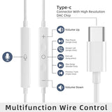 2 Pack USB C Headphones for iPhone 17 16 15, Type C Earphones with Microphone Volume Control USB C Wired Earbuds?for 17 Pro Max iPad Plus?USB Type C