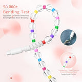 Usb C Cable 66W Fast Usb A To Usb C Charging Cable 6.6Ft/2M Long Cute Beaded For Iphone Charger Pearl Usb Type C Charger Cord For Iphone 17 16 Pro/16 Pro Max/16 Plus15 Pro Max Plus Transparent