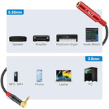 1/4 To 3.5Mm Headphone Adapter, Trs 1/4 Inch To 1/8 Inch Stereo Audio Adapter Cable, 6.35Mm Female To 3.5Mm Male Stereo Audio Adapter For Headphone, Amplifiers, Guitar, Amp, 1Ft / 30 Cm, Red