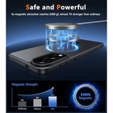 For Samsung Galaxy S25 Edge Case: Magnetic Matte Textured Military Grade Drop Protection Translucent Cell Phone Cover - Slim Rugged Durable Shockproof Protective Phonecase (Black-6.7 Inch)