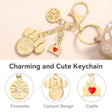 (With Cute Keychain) Compatible With Apple Airpods 4 Case 2024 Women, Soft Silicone Two-Tone Funny Cartoon Engraved Portable 360° Full Protection Anti-Scratch Air Pod 4 Case Khaki/White