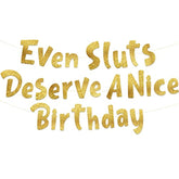Funny Girls Gold Birthday Glitter Banner Happy Birthday 21St–30Th Adult Decor