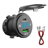 63W Usb C Car Charger Socket, 45W Pd Outlet 18W Qc3.0 Charger 12V Usb Cigarette Lighter Socket With Led Voltmeter For Car Rv Boat Marine Truck Motorcycle