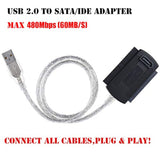 Sata/Pata/Ide Hard Drive To Usb 2.0 Adapter Converter Cable For 2.5" 3.5" Hard