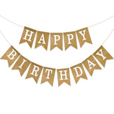 No-DIY Burlap Happy Birthday Banner – Rustic Brown Bunting for Party Decor & Photo Backdrop