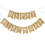 No-DIY Burlap Happy Birthday Banner – Rustic Brown Bunting for Party Decor & Photo Backdrop