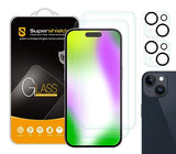 (2 Pack) Designed for iPhone 15 (6.1 inch) + Camera Lens Tempered Glass Screen Protector, Anti Scratch, Bubble Free