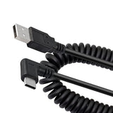 Coiled Usb C Charging Cable Retractable Usb 2.0 To 90 Degree Type C Right Angl
