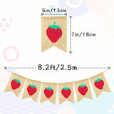 Burlap Strawberry Banner Garland, Strawberry Themed Baby Shower Birthday Party Decorations Supplies, Berry Sweet Home Office Classroom Hanging Sign Photo Booth Props