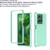 Case For G 2025, Motorola Moto G 5G 2025 Phone Case With Screen Protector, Dual Layer Protection, Shockproof Corners Tpu Bumper, Rugged Silicone Cell Phone Cover-Mint Green