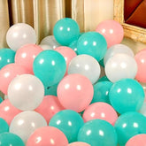 50 Pcs 12Inch Pink And Mint Green Balloons, 3 Color Mint Green And Lig
