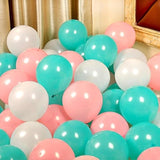 50 Pcs 12Inch Pink And Mint Green Balloons, 3 Color Mint Green And Lig