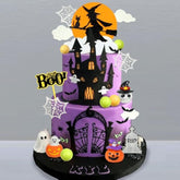 Halloween Cake Toppers Pumpkin Ghost Skull Spider Witch Castle Party Decorations