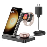 Wireless Charger For Samsung, 3 In 1 Foldable Wireless Charging Station For Samsung Galaxy S24 Ultra Plus S23 S22 S21 S20, Z Flip/Fold 5 4 3, Watch 6 5 4 3 Active, Buds 2 Pro/Live, Android
