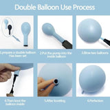 Blue & Black Balloon Garland Kit: Double-Stuffed Latex Balloons