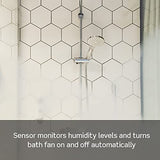 Humidity Sensor Switch For Bathroom Exhaust Fan, Automate Ventilation, Air Circulation, Moisture Control, ¼ Hp, Single Pole, Dhs05-1Lt, Light Almond