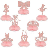 8Pcs Ballerina Tutu Honeycomb Centerpieces, Ballet Baby Shower Party Table Decorations, Ballet Dancers Theme Birthday Decoration Rose Gold