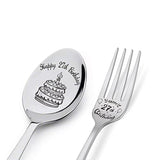 Happy 27Th Birthday Spoon&Fork Gifts Engraved Spoon&Fork Personalized Birthday Gifts For Son Daughter Sister Brother Friends