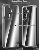 Case for Galaxy A37 5G + Screen Protector Tempered Glass - Crystal Clear Phone Case Hard Back + Soft TPU Bumper Hybrid Shockproof Cover for